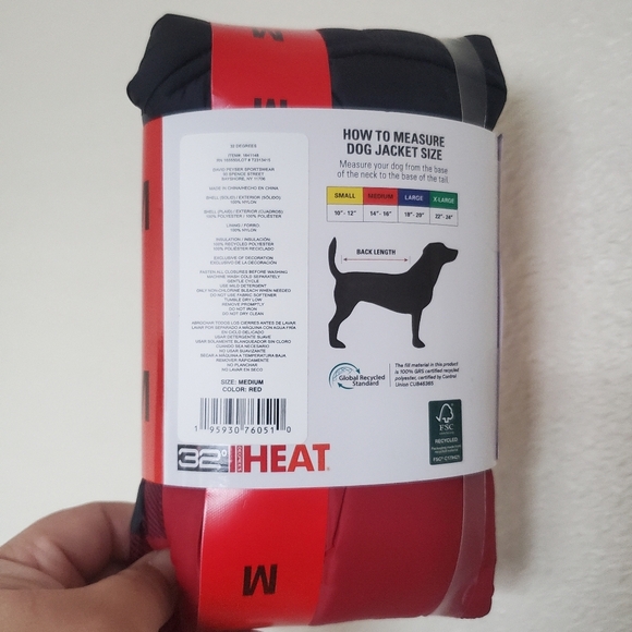 32 Degrees Dog Jacket New Size Medium M Black and Red Plaid - Picture 3 of 8